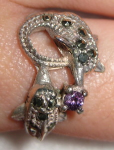 Gemsations Marcasite, Amethyst and Sterling Silver Ring